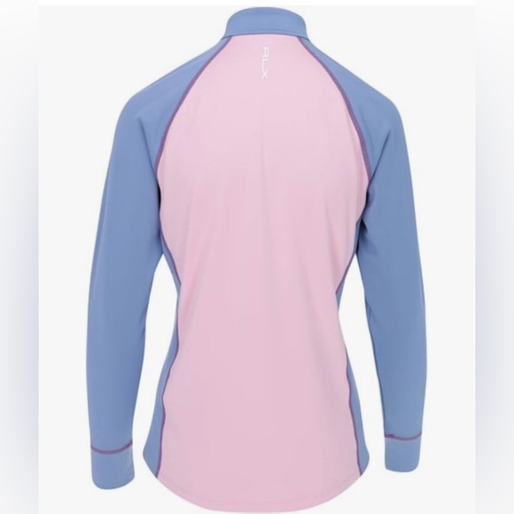 Ralph Lauren RLX Golf Power Stretch Long Sleeve Top, Pink Sand/Channel Blue - Picture 2 of 11